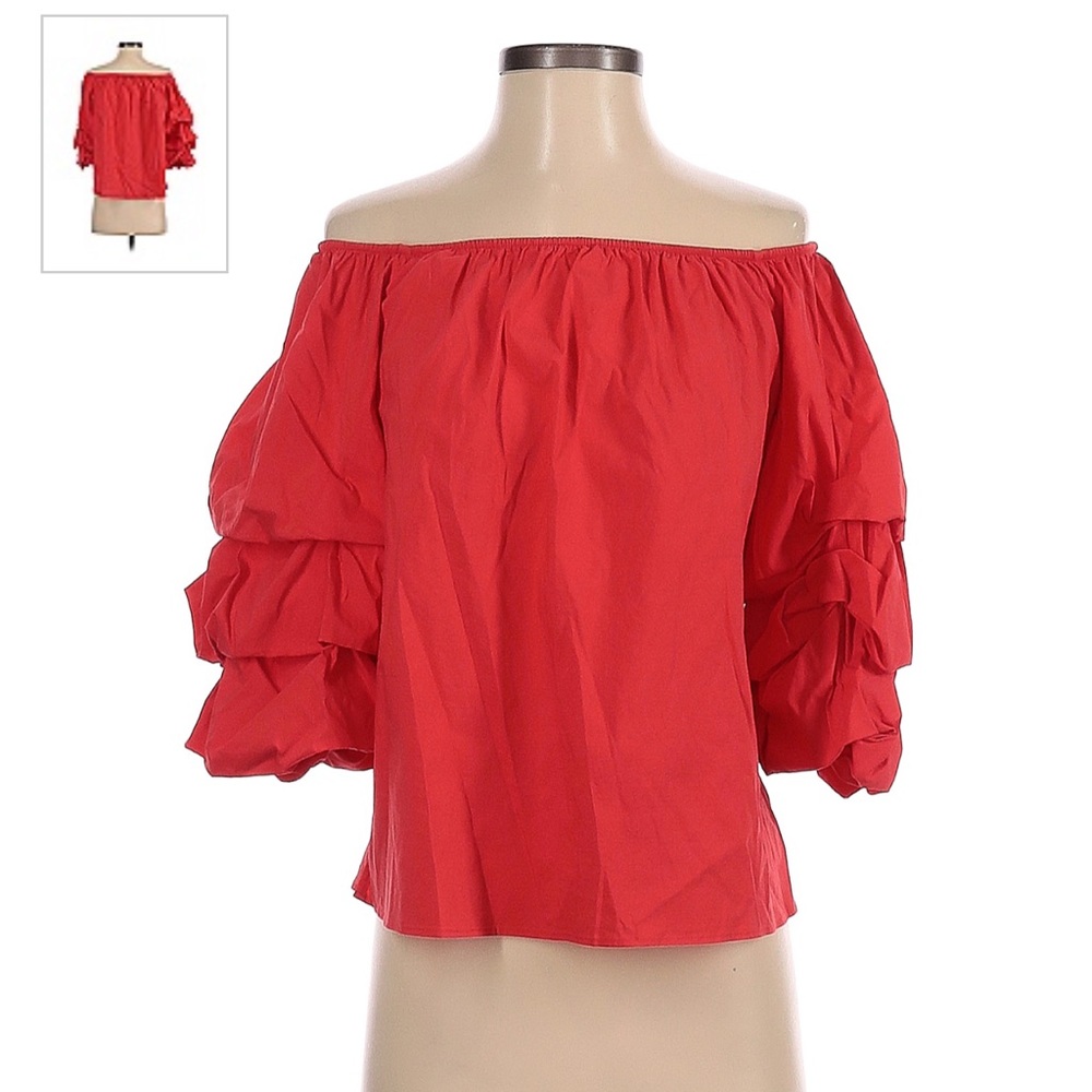 Zara off the shoulder bubble sleeve blouse